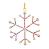 Snowflake Ornament (Set of 12) 3.5”H Iron/Glass Beads