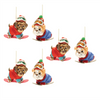 Snowboard Dog Ornament (Set of 6) 5"H, 5.5"H Glass
