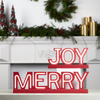 LED Joy and Merry (Set of 2) 13.5"L x 6.5"H, 24"L x 6.5"H MDF 2AA Batteries Not Included/USB Cord In