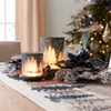 Navy Pine Tree Glass Candle Holder (Set of 2)