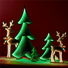 Deer w/Scarf Ekkolight 33”H Acrylic UL Plug