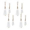 Bell (Set of 8) 4"H, 6"H Iron/Rope