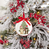 Dog with Tree Disc Ornament (Set of 12) 6”H Iron