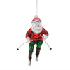 Santa on Skis Ornament (Set of 6) 4.5”H Glass