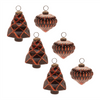 Tree and Onion Ornament (Set of 6) 3"H, 4"H Glass