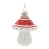 Mushroom Ornament (Set of 6) 3”H Glass