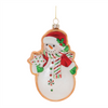 Santa and Snowman Cookie Ornament (Set of 12) 5”H Glass