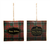 Plaid Square Ornament (Set of 6)