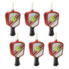 Pickleball Racket Ornament (Set of 6) 5”H Glass