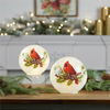 LED Cardinal Globe (Set of 2) 5.5"H, 6.25"H Glass 3 AA Batteries Not Included