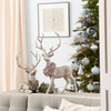 Deer w/Wreath (Set of 2) 15"L x 19"H, 17.5"L x 27.5"H Resin