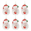 Santa w/Cocoa Ornament (Set of 6) 5”H Glass