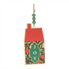 Holiday House Ornament (Set of 4) 6"H Iron/Wood Beads