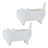 Cat Container (Set of 2) 6"L x 4.25"H Ceramic