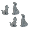Dog and Cat (Set of 4) 5.5"H, 7"H Resin