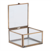 Box (Set of 2) 3"L x 1.75"H, 4"L x 2.5"H Glass/Brass