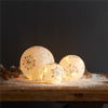 LED Snowflake Globes w/6 Hour Timer (Set of 3) 4"-8"D Glass