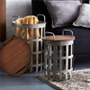 Side Tables (Set of 2) 15.5"H, 20.25"H Metal/Wood