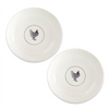 Chicken Round Platter (Set of 2) 13.25"D Stoneware