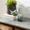 Blue and Green Terra Cotta Bird Figurine (Set of 2)