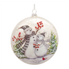 Snowman Disc Ornament (Set of 6) 5.5”H Glass