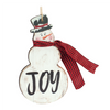 Joy and Noel Snowman Ornament (Set of 6) 7.25”H MDF