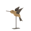 Bird on Stake (Set of 2) 5"L x 6.25"H, 5"L x 8"H Wood/Iron