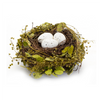Nest and Nest with Eggs (Set of 4) 7"D x 3.5"H Natural/Foam