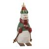 Snowman on Skis Ornament (Set of 6) 9.75”H Wood