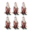 Santa on Skis Ornament (Set of 6) 5.25”H Wood