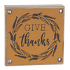 Give Thanks Sign (Set of 6) 5”SQ MDF/Faux Leather