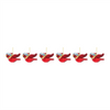 Cardinal Ornament (Set of 6) 4"L x 2.5"H Glass