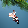 Santa w/Gingerbread (Set of 6) 6.5”H Glass