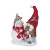 Gnome w/Wheelbarrow and Gnome w/Snowman (Set of 2) 7"H, 8"H Resin