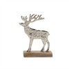 Deer on Base (Set of 2) 7"H, 9.5"H Wood/Aluminum