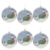 Glass Santa Ski Patrol Disc Ornament (Set of 6)
