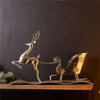 Hammered Metal Reindeer with Sleigh 25.5"L