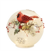 LED Globe w/Cardinal and Holly (Set of 2) 6"H, 7"H Glass 3 AAA or 3 AA Batteries Not Included 6 Hr T