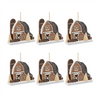 Barn Ornament (Set of 6) 4.5”H Plastic