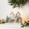 LED Flocked Holiday Village Display 12.5"L