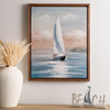 Framed Sailboat Print 19"L x 23.5"H Wood/Canvas