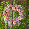 Mixed Zinnia Wreath 24”D Polyester/Twig