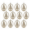 Oval Tree Ornament (Set of 12) 6”H Aluminum