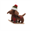 Winter Sport Dog Ornament (Set of 6) 6.5"H, 9"H Polyester