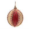 Ball Ornament (Set of 4) 3"D, 4"D Plastic/Bamboo