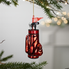 Golf Clubs and Bag Ornament (Set of 12) 5.5”H Glass