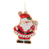 Santa and Snowman Cookie Ornament (Set of 12) 5”H Glass