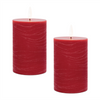 FIA Wick Candle RED (Set of 2) 3" x 4"H Wax/Plastic 2 C Batteries Not Included