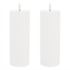 FIA Wick Candle WHITE (Set of 2) 3"D x 8"H Wax/Plastic 2 C Batteries Not Included