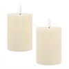 FIA Wick Candle CREAM (Set of 2) 3" x 4"H Wax/Plastic 2 C Batteries Not Included